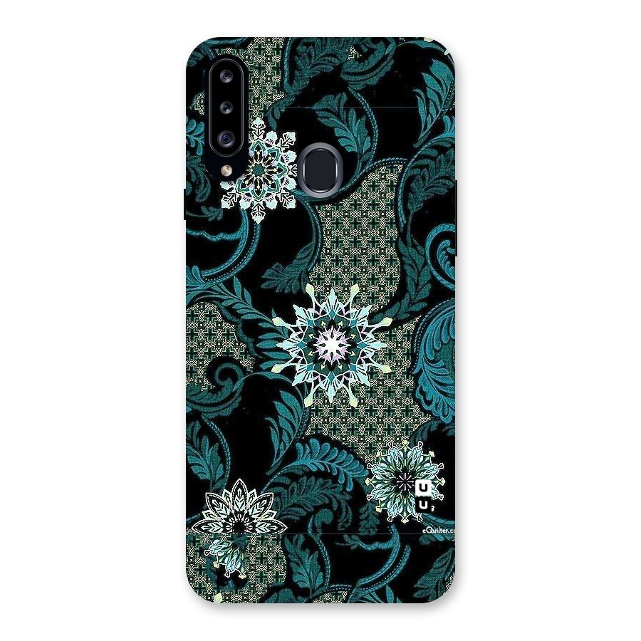 Bottle Green Floral Back Case for Samsung Galaxy A20s