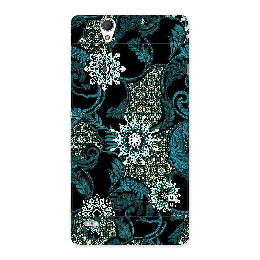 Bottle Green Floral Back Case for Sony Xperia C4