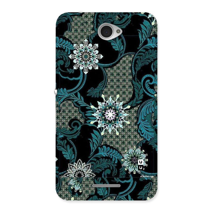 Bottle Green Floral Back Case for Sony Xperia E4