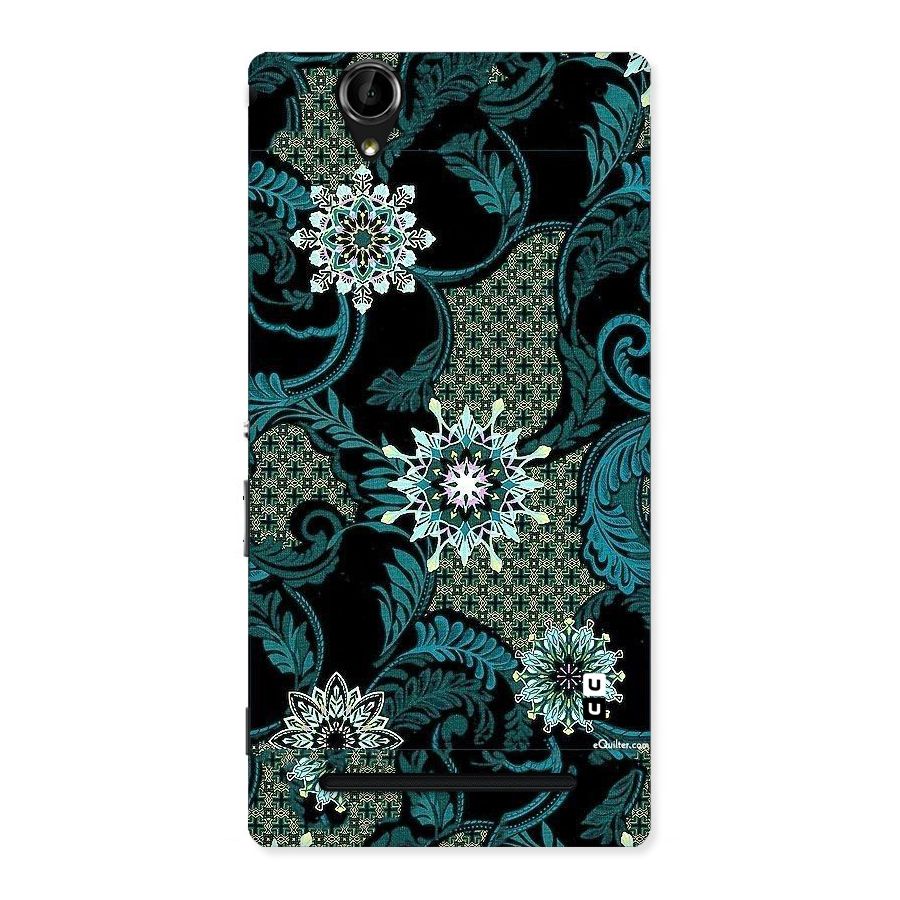 Bottle Green Floral Back Case for Sony Xperia T2