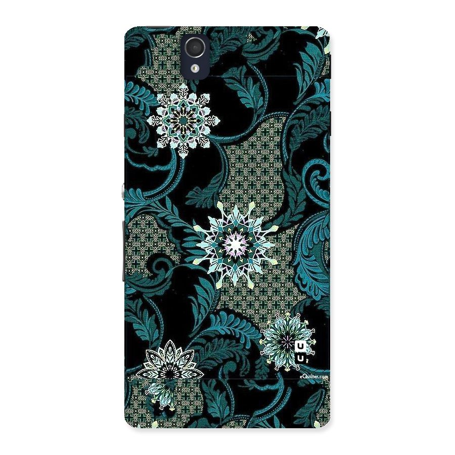 Bottle Green Floral Back Case for Sony Xperia Z