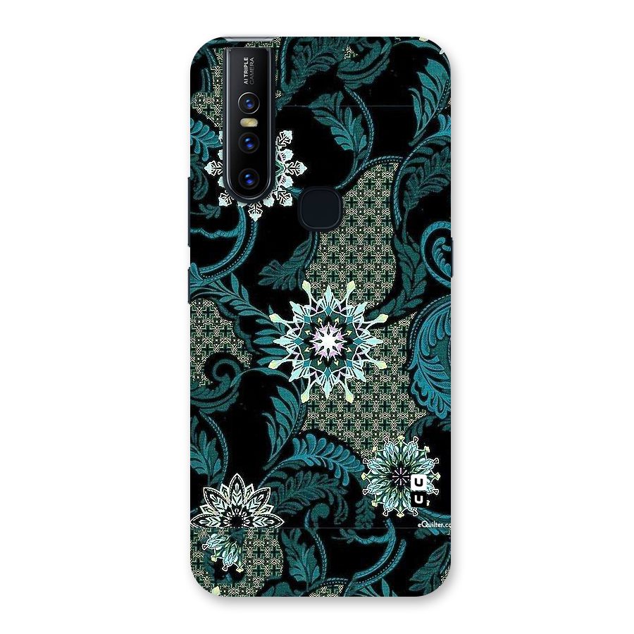Bottle Green Floral Back Case for Vivo V15
