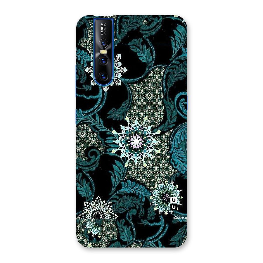Bottle Green Floral Back Case for Vivo V15 Pro