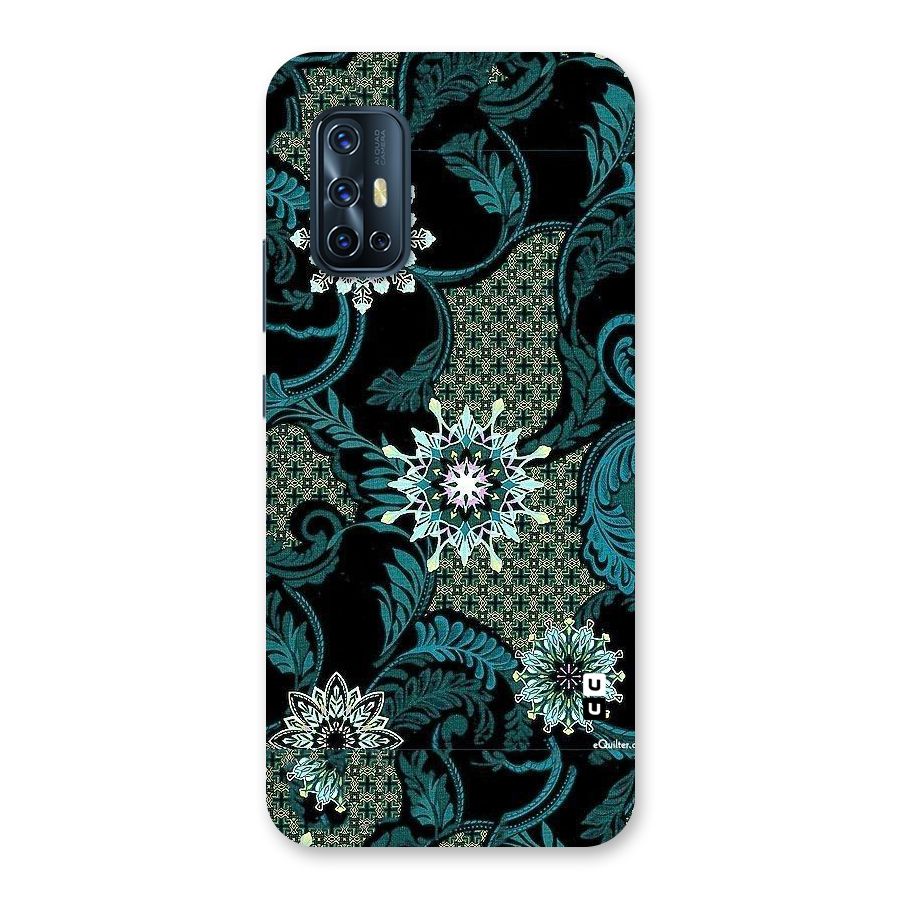 Bottle Green Floral Back Case for Vivo V17