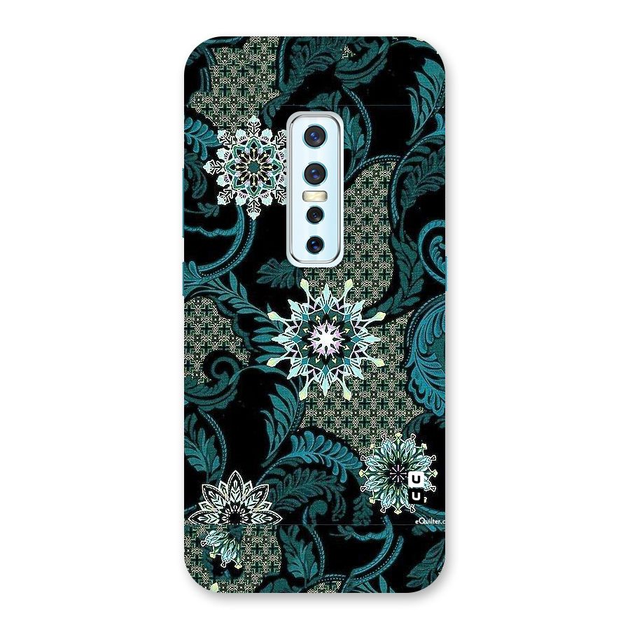 Bottle Green Floral Back Case for Vivo V17 Pro