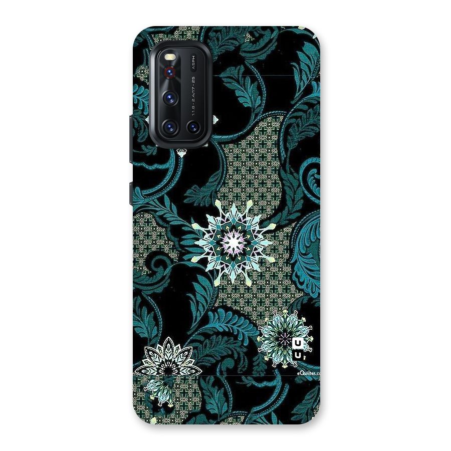 Bottle Green Floral Back Case for Vivo V19