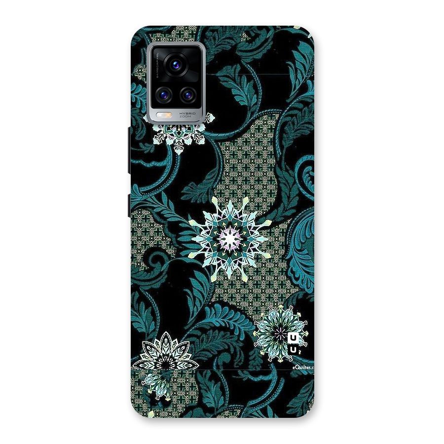 Bottle Green Floral Back Case for Vivo V20 Pro