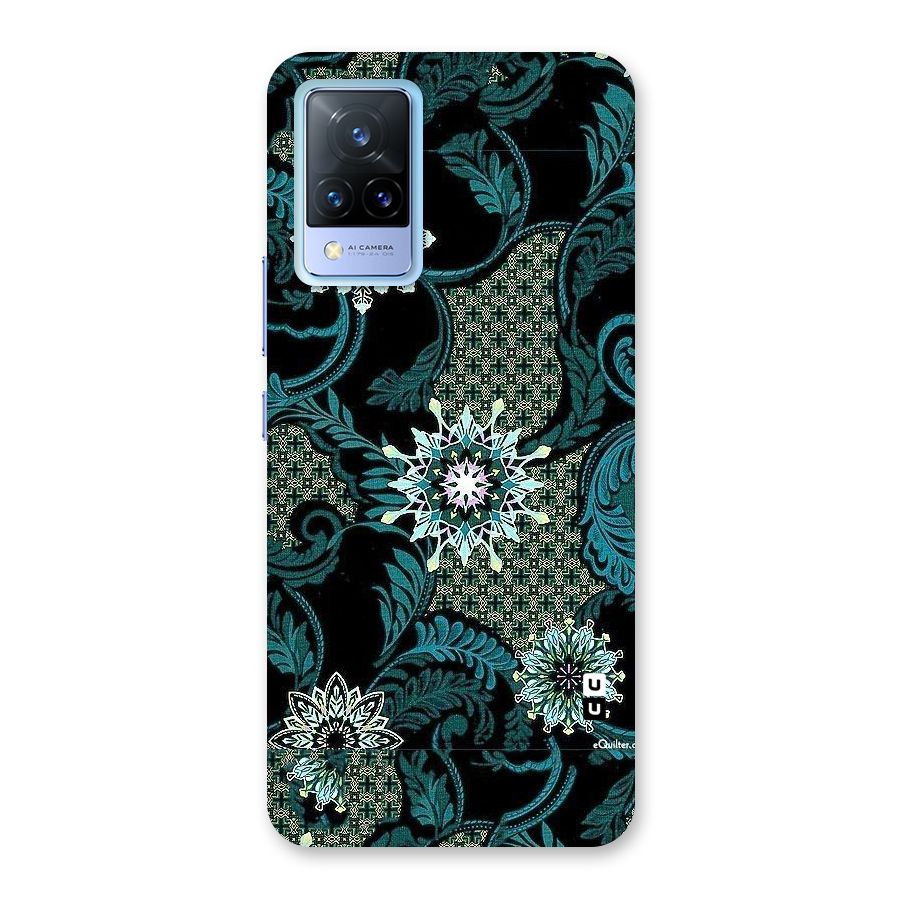 Bottle Green Floral Back Case for Vivo V21 5G