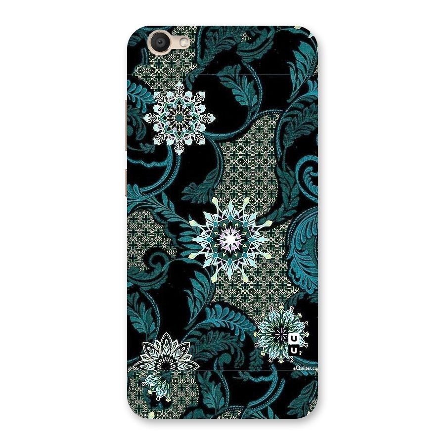 Bottle Green Floral Back Case for Vivo V5