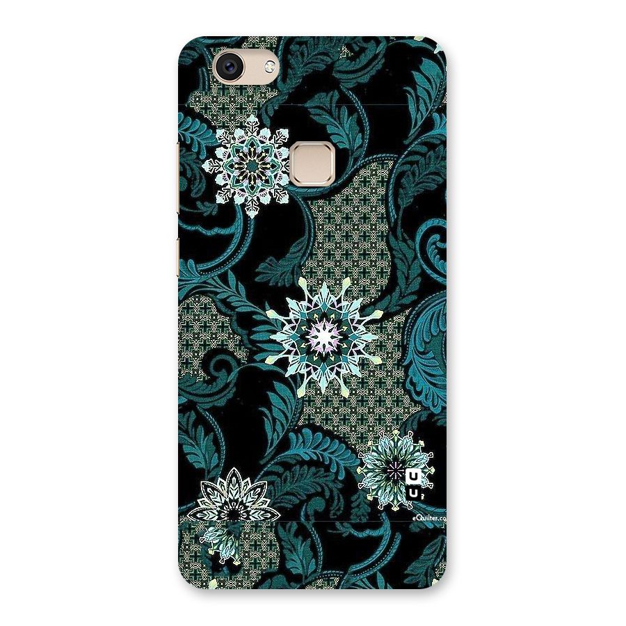 Bottle Green Floral Back Case for Vivo V7