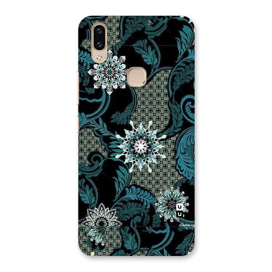 Bottle Green Floral Back Case for Vivo V9 Youth
