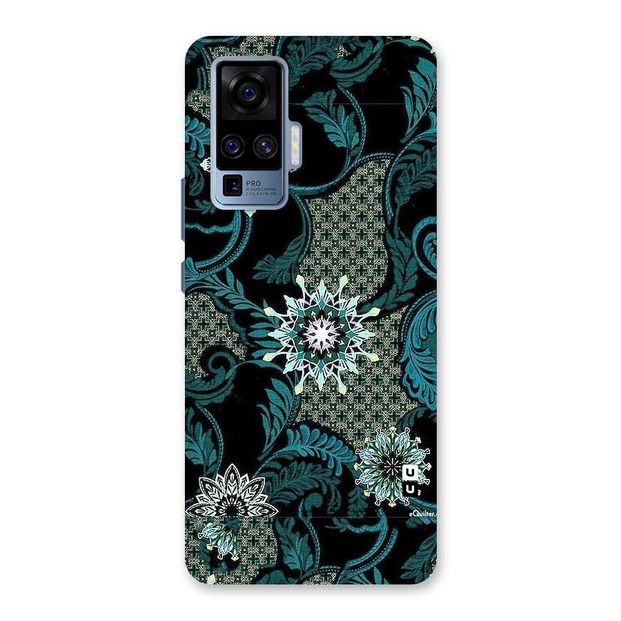 Bottle Green Floral Back Case for Vivo X50 Pro