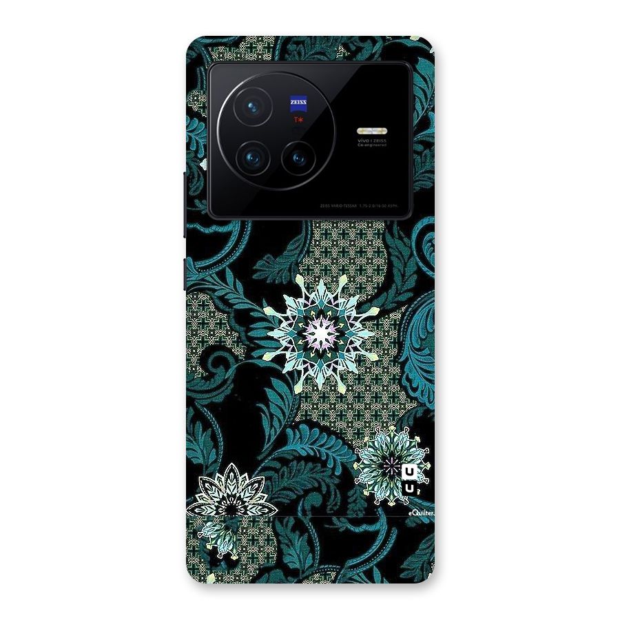 Bottle Green Floral Back Case for Vivo X80