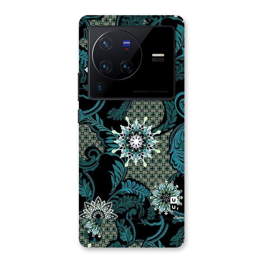 Bottle Green Floral Back Case for Vivo X80 Pro