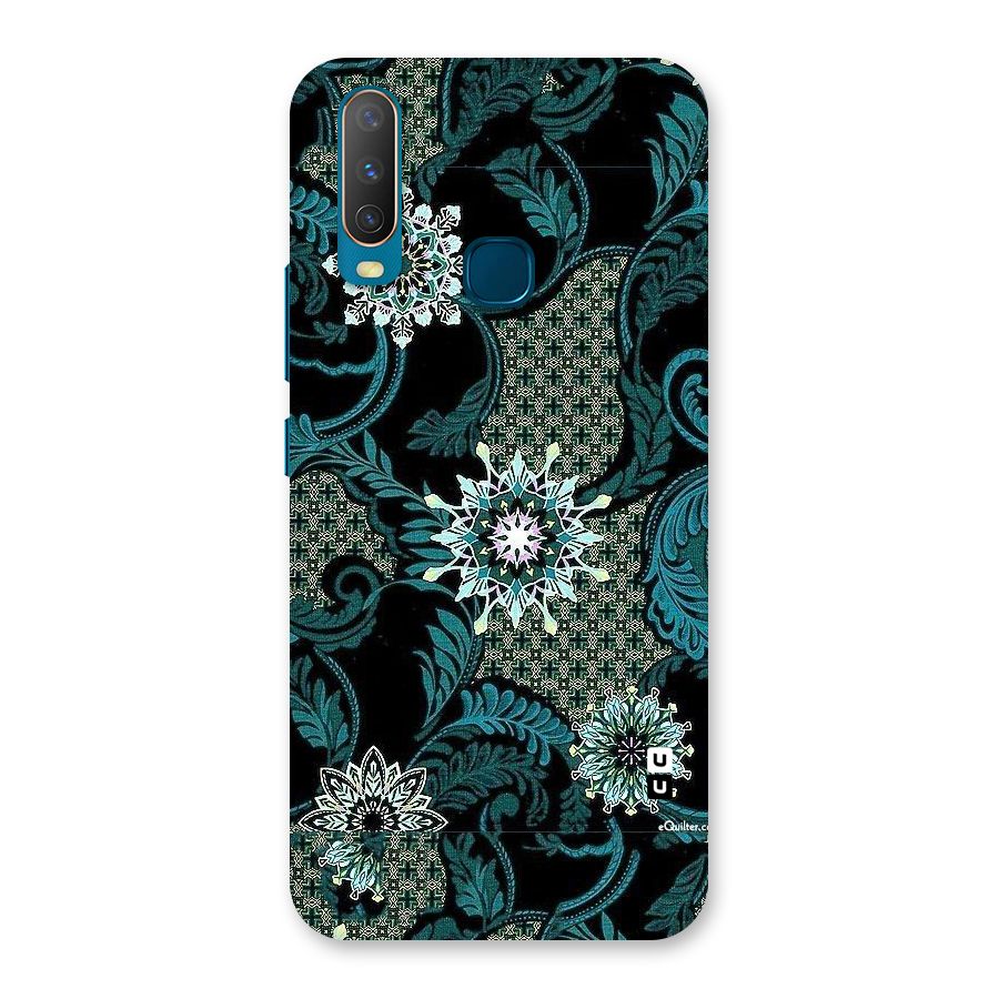 Bottle Green Floral Back Case for Vivo Y17