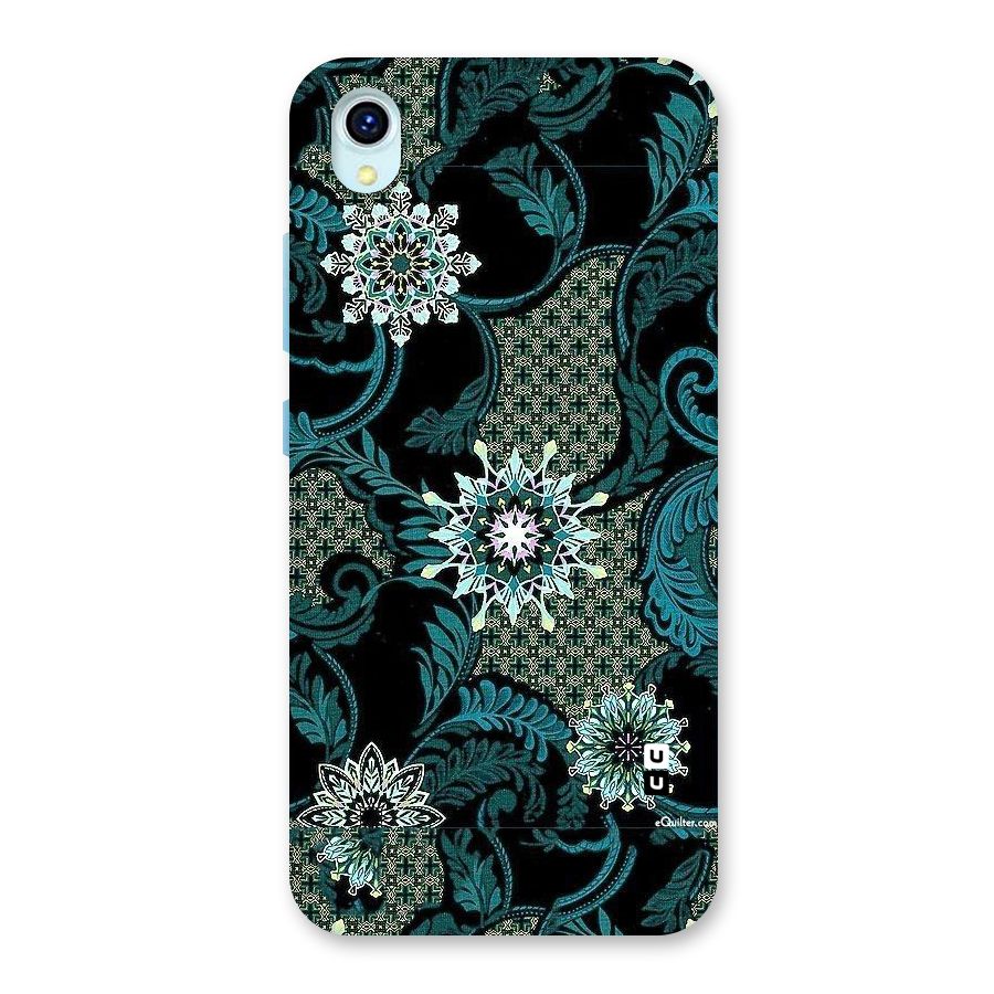 Bottle Green Floral Back Case for Vivo Y1s
