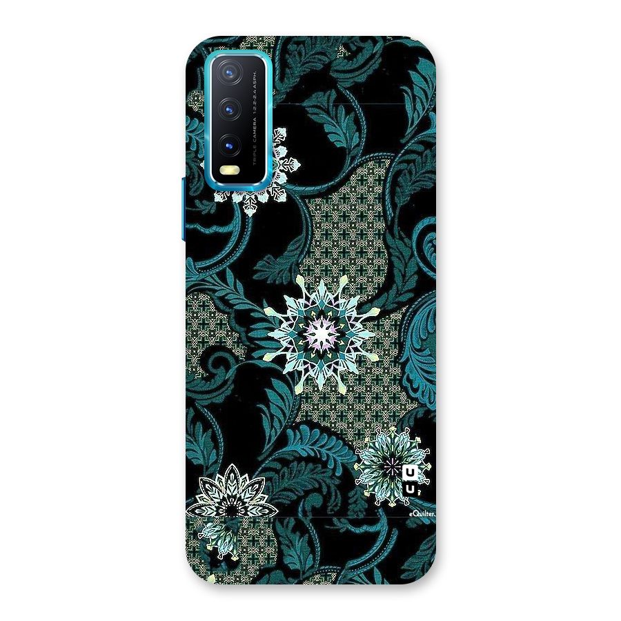 Bottle Green Floral Back Case for Vivo Y20A