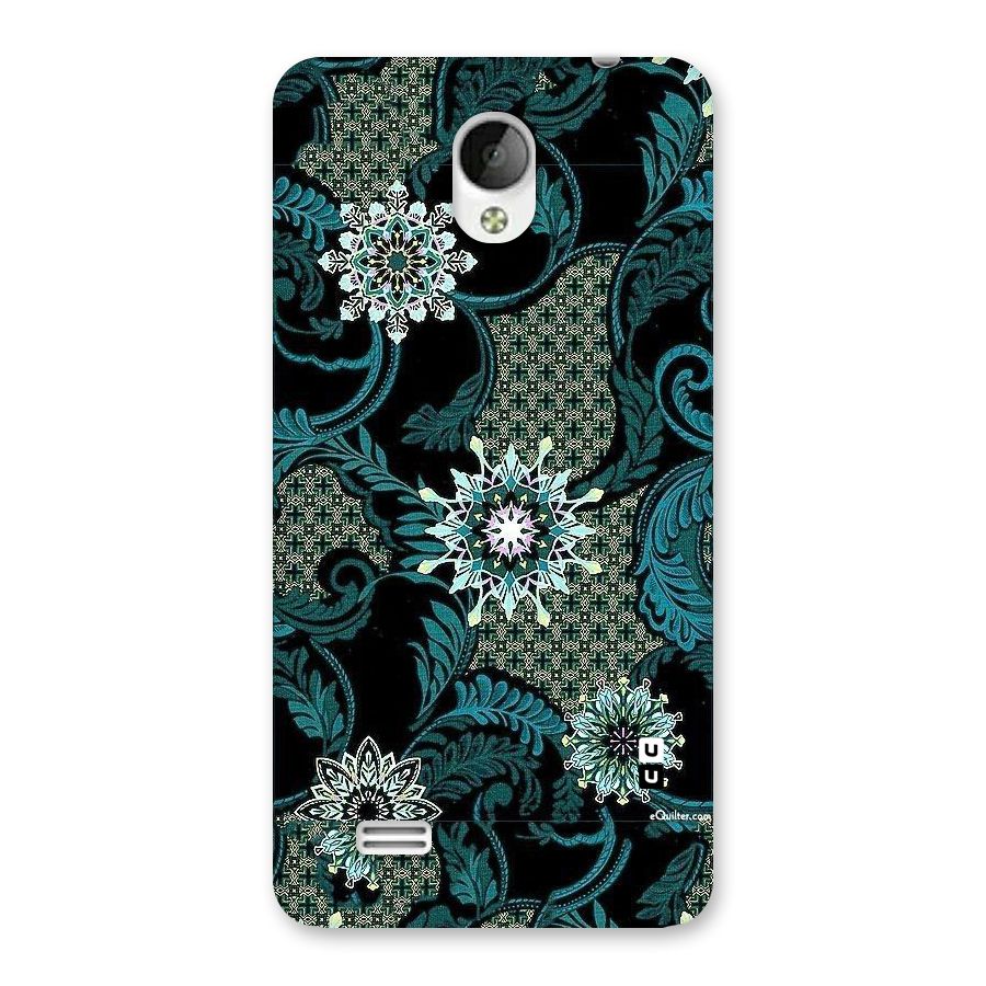 Bottle Green Floral Back Case for Vivo Y21