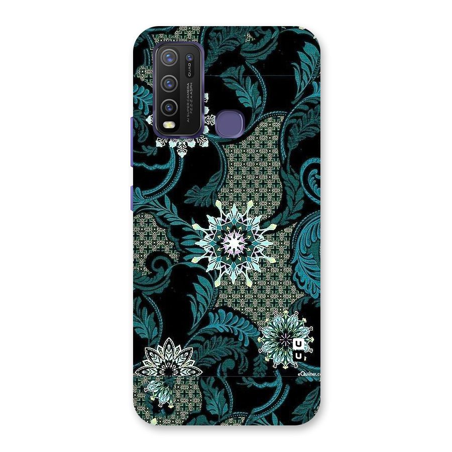 Bottle Green Floral Back Case for Vivo Y30