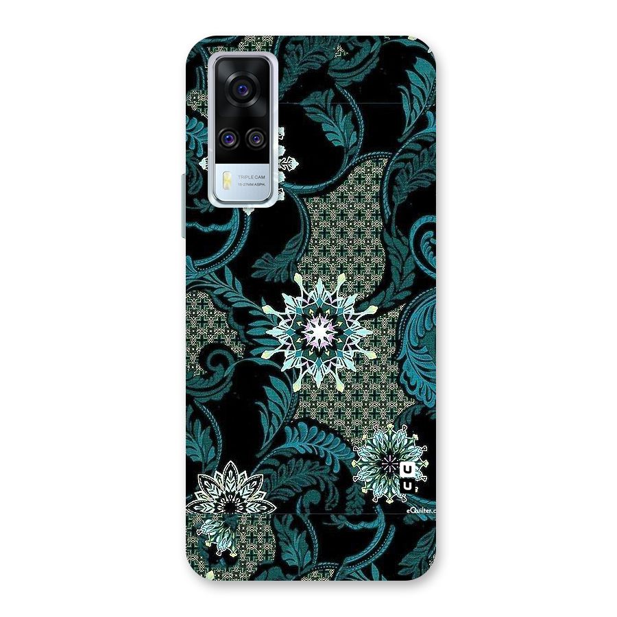 Bottle Green Floral Back Case for Vivo Y31
