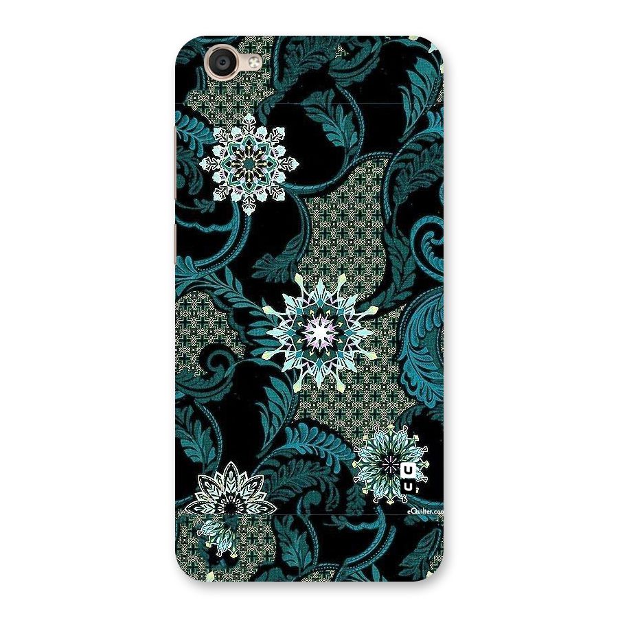 Bottle Green Floral Back Case for Vivo Y55L