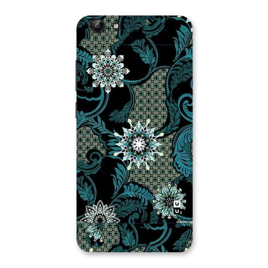 Bottle Green Floral Back Case for Vivo Y69