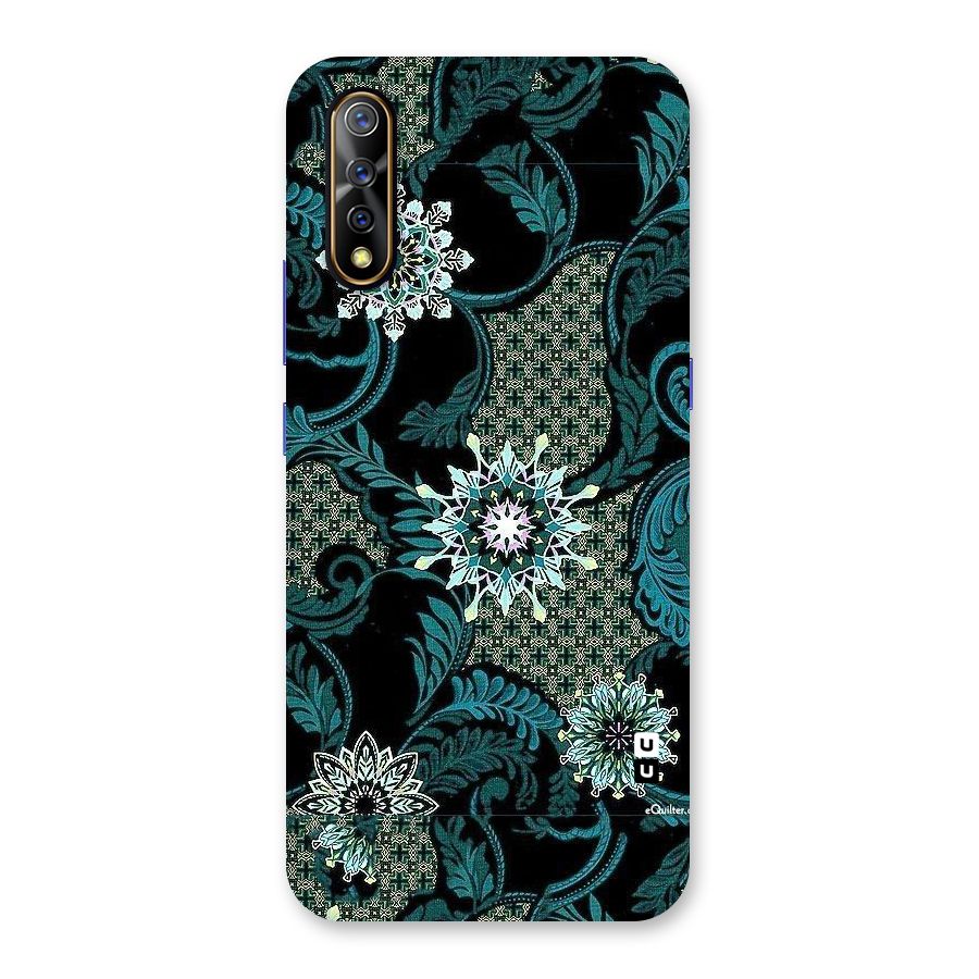 Bottle Green Floral Back Case for Vivo Z1x