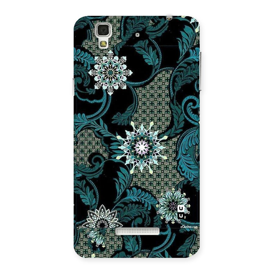 Bottle Green Floral Back Case for Yu Yureka