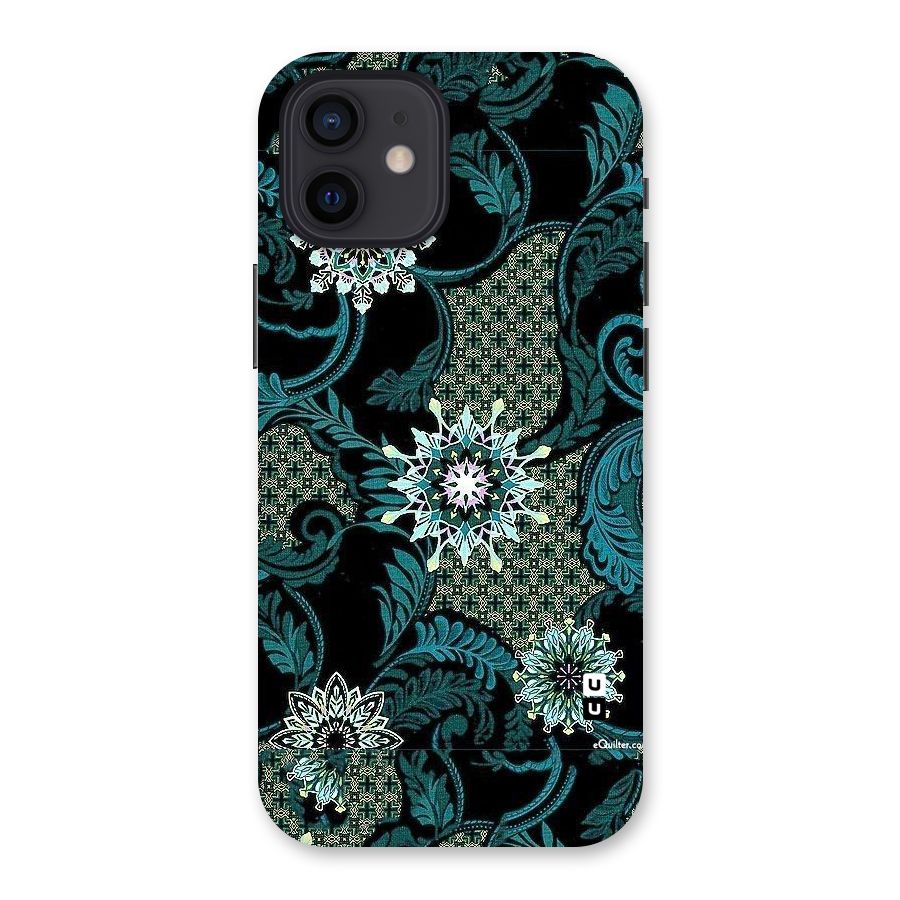 Bottle Green Floral Back Case for iPhone 12