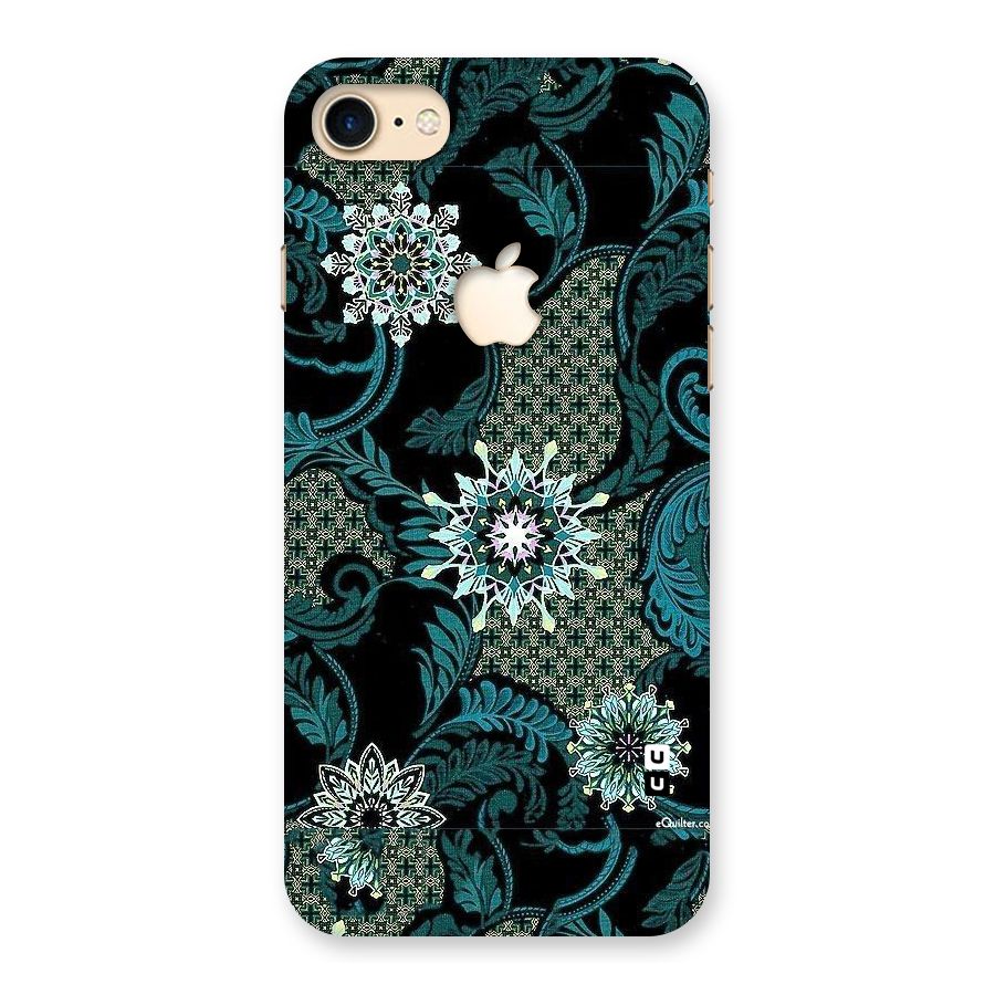 Bottle Green Floral Back Case for iPhone 7 Apple Cut