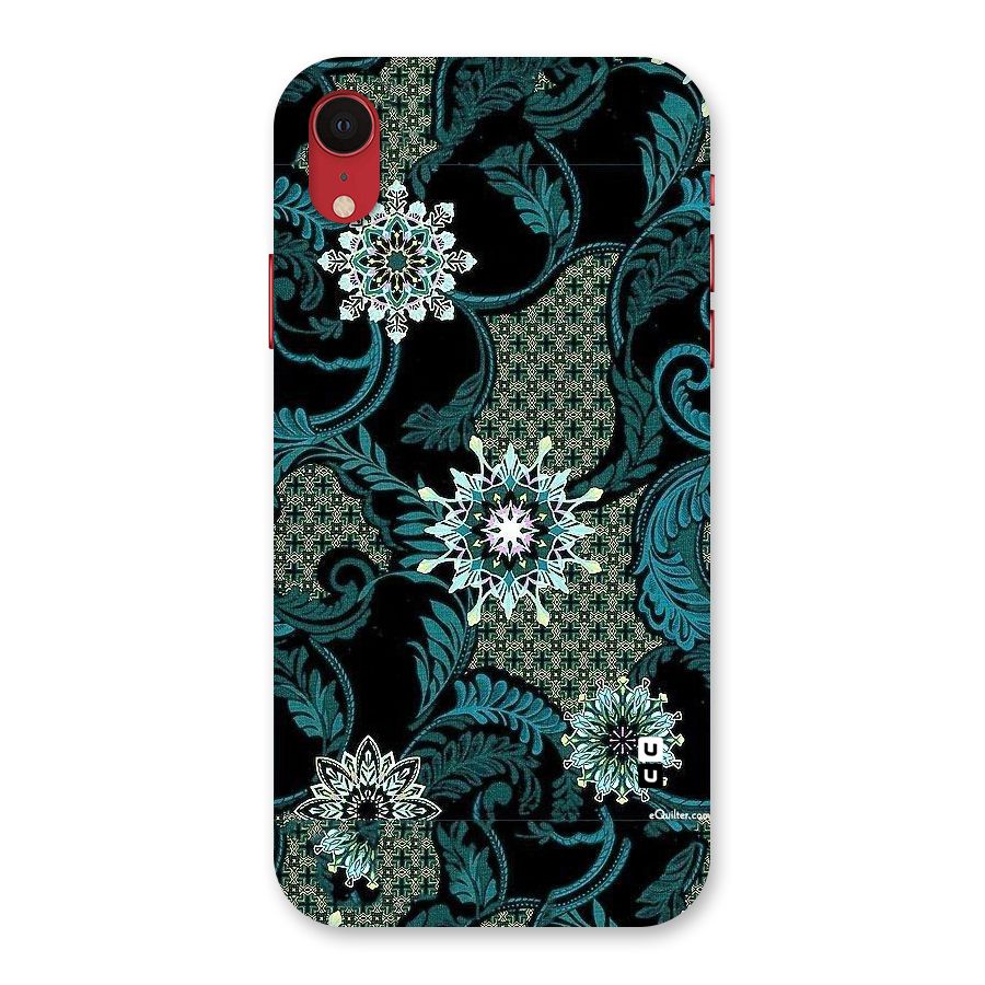 Bottle Green Floral Back Case for iPhone XR