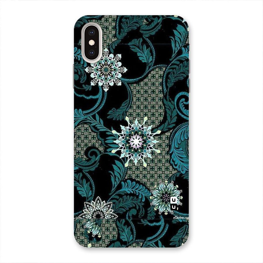 Bottle Green Floral Back Case for iPhone XS Max