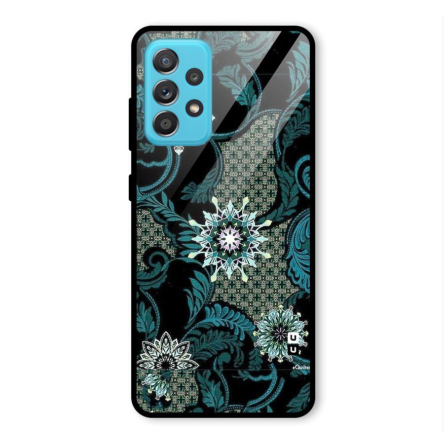 Bottle Green Floral Glass Back Case for Galaxy A52s 5G