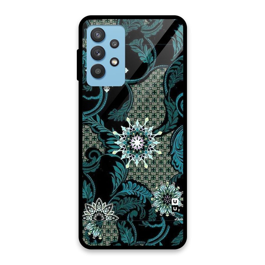 Bottle Green Floral Glass Back Case for Galaxy M32 5G