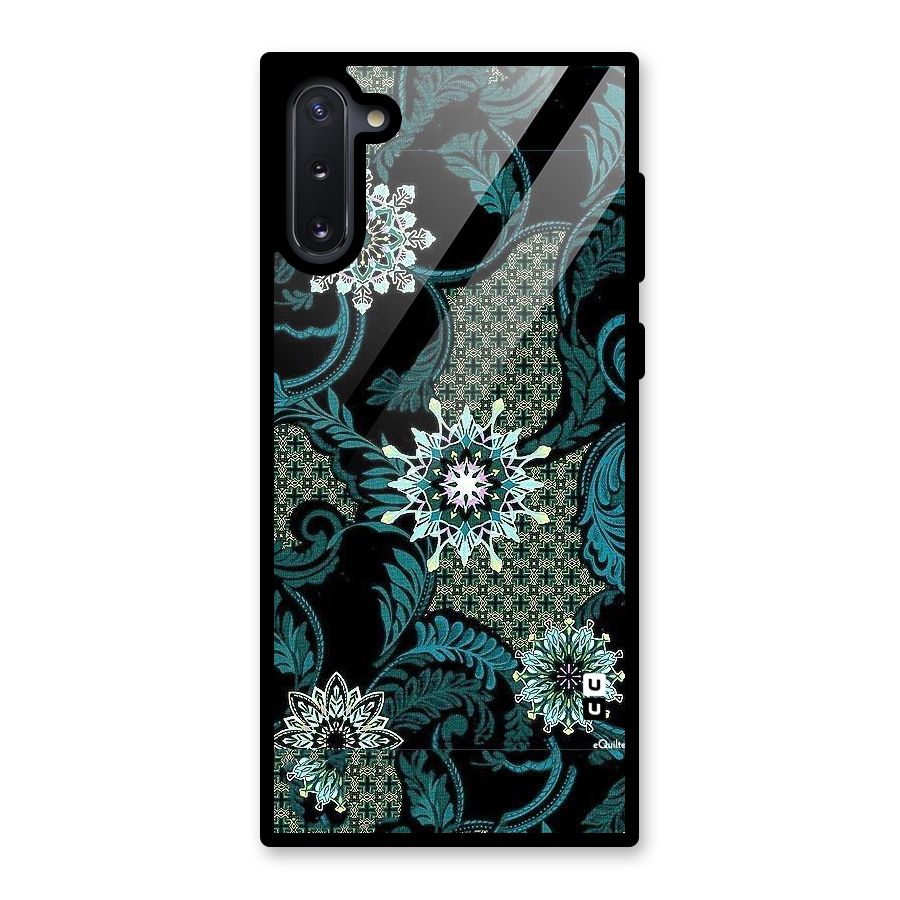 Bottle Green Floral Glass Back Case for Galaxy Note 10