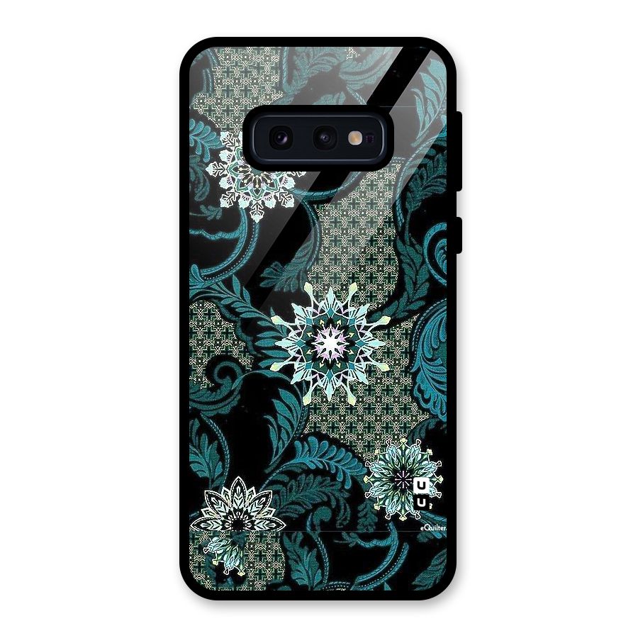 Bottle Green Floral Glass Back Case for Galaxy S10e