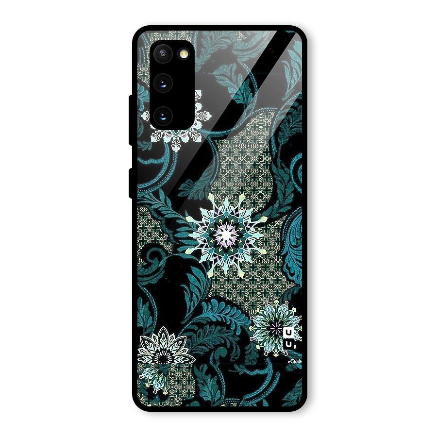 Bottle Green Floral Glass Back Case for Galaxy S20 FE
