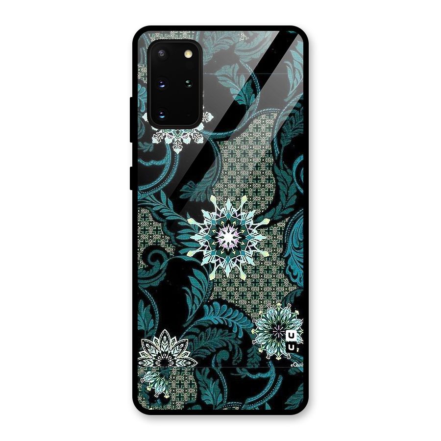 Bottle Green Floral Glass Back Case for Galaxy S20 Plus