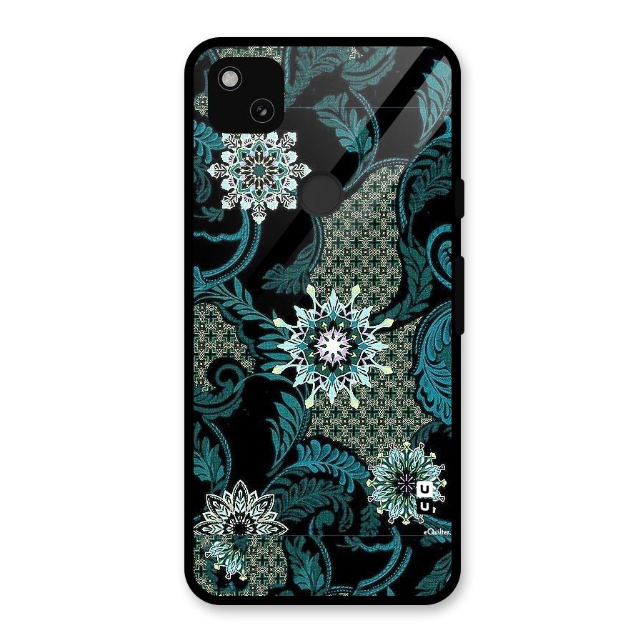 Bottle Green Floral Glass Back Case for Google Pixel 4a
