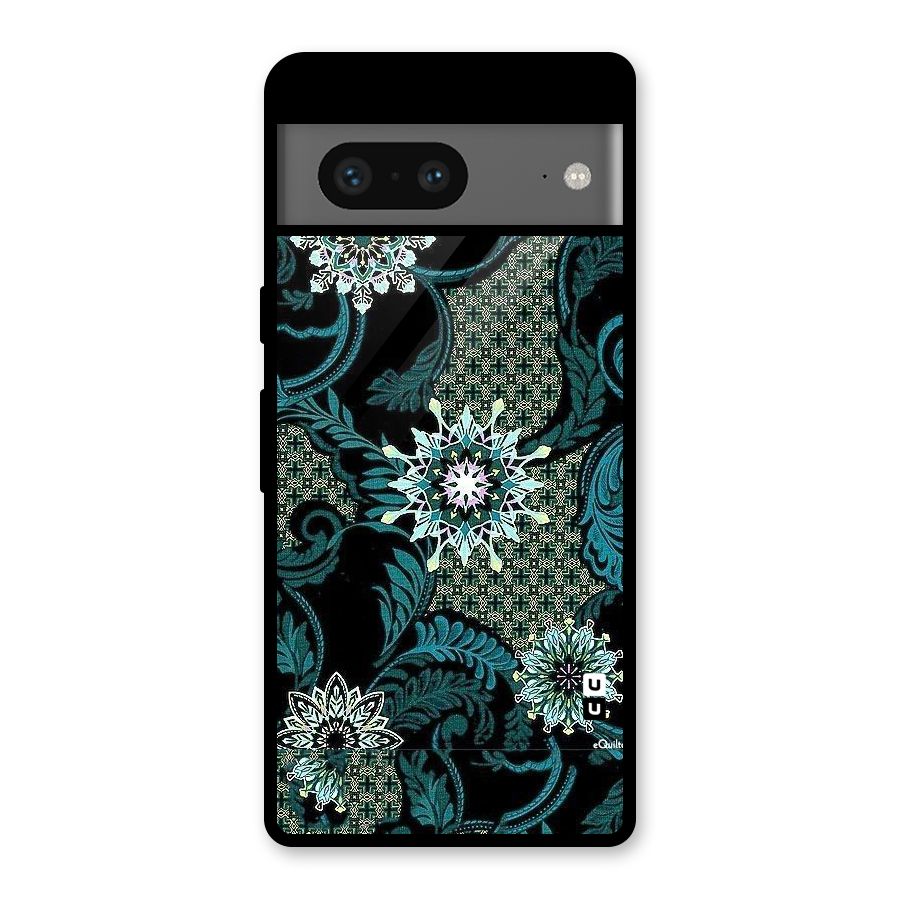 Bottle Green Floral Glass Back Case for Google Pixel 7