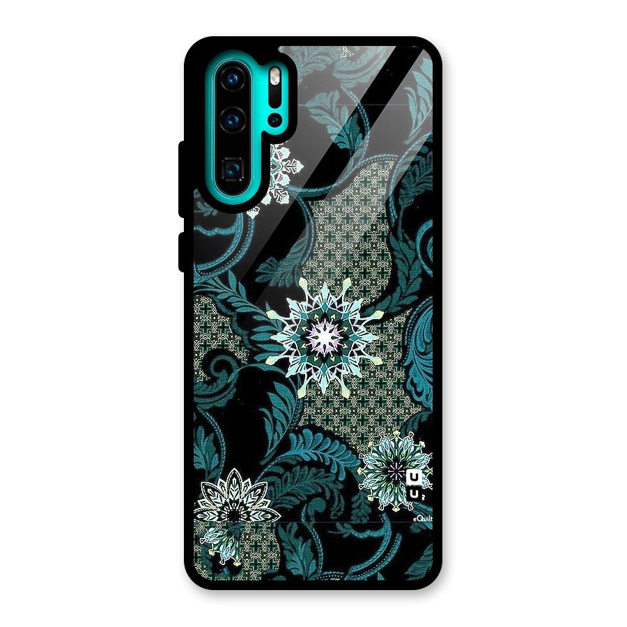 Bottle Green Floral Glass Back Case for Huawei P30 Pro