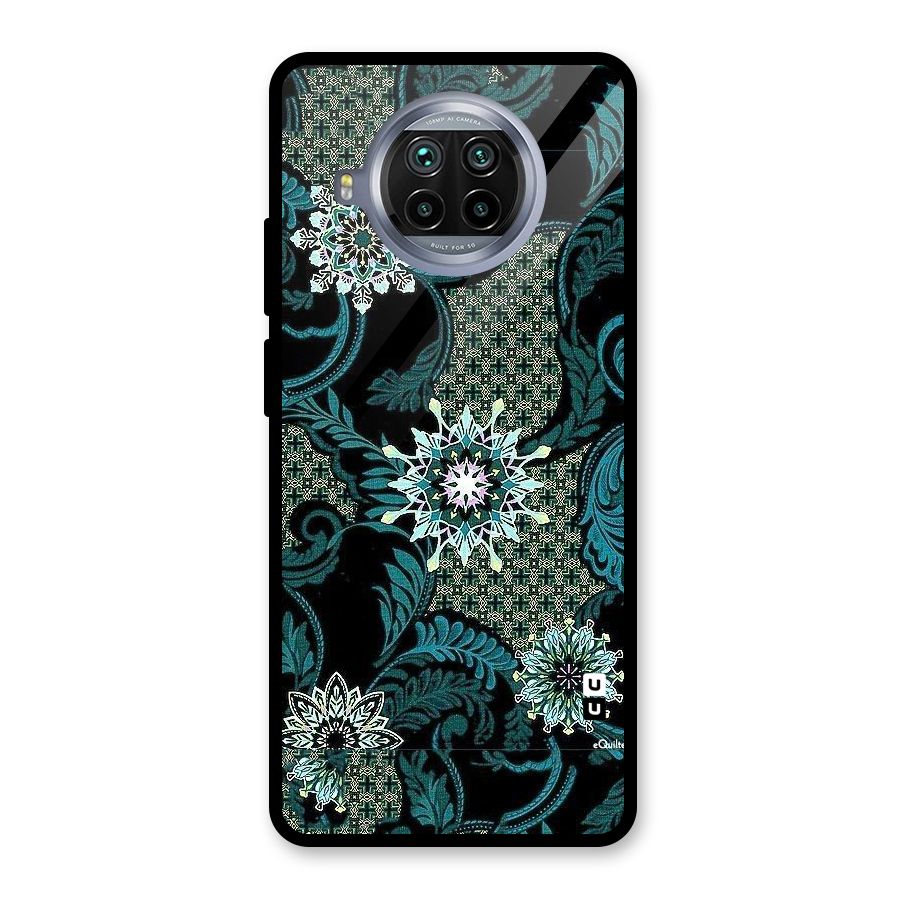 Bottle Green Floral Glass Back Case for Mi 10i