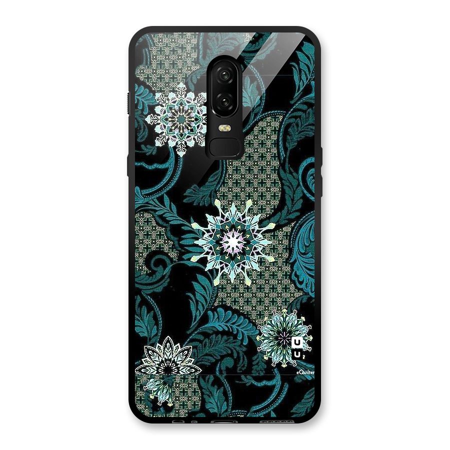 Bottle Green Floral Glass Back Case for OnePlus 6
