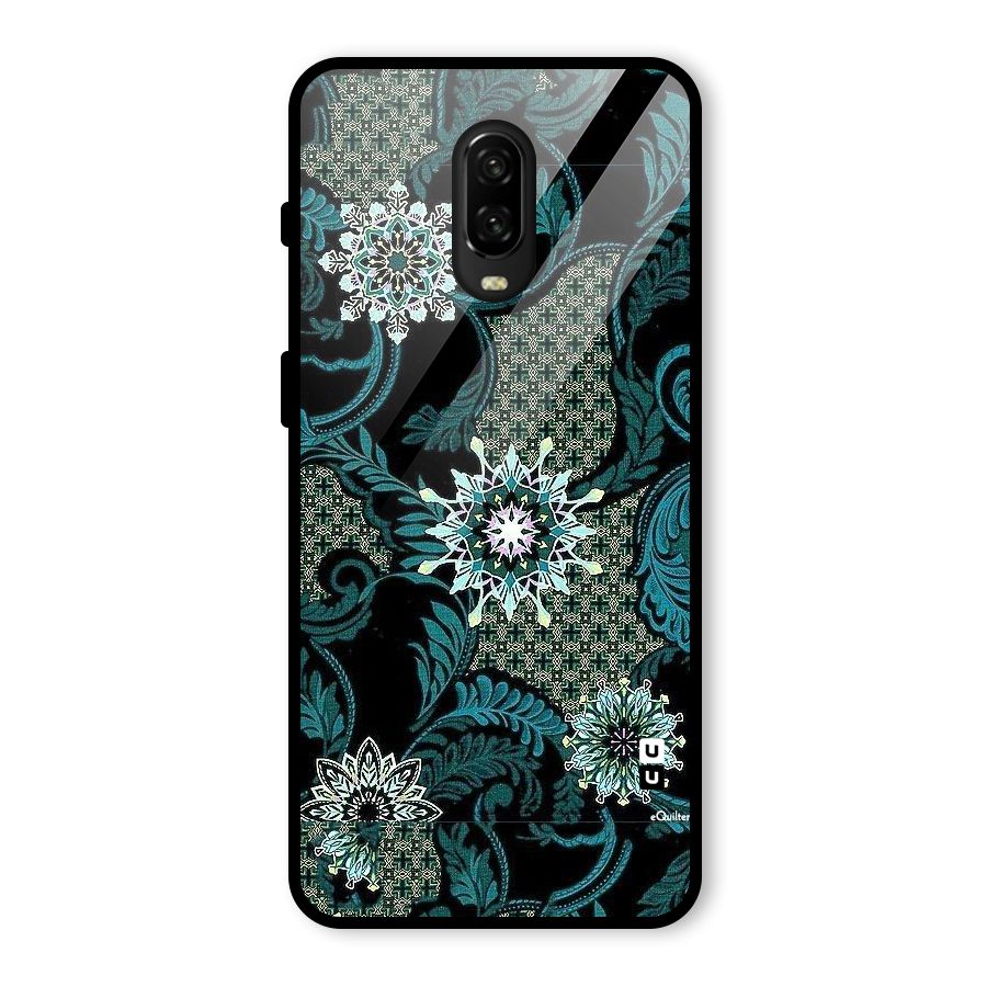 Bottle Green Floral Glass Back Case for OnePlus 6T
