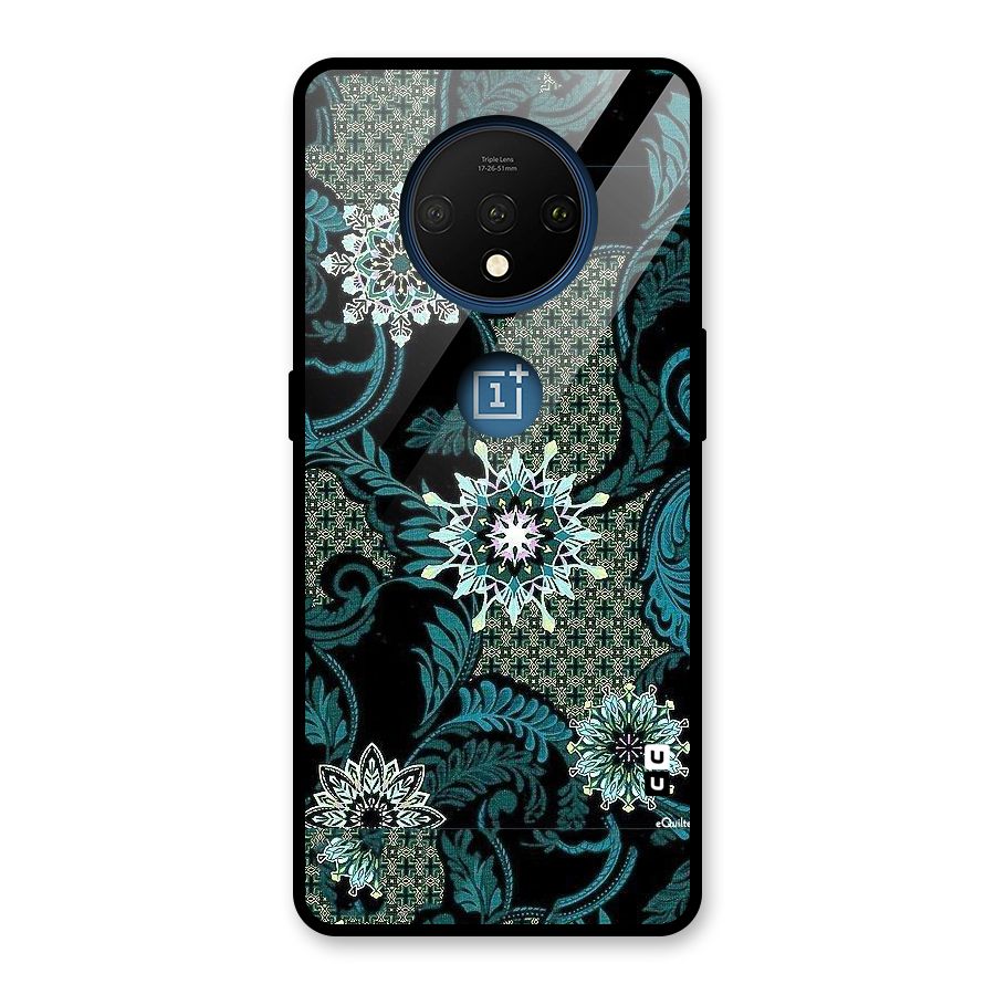 Bottle Green Floral Glass Back Case for OnePlus 7T