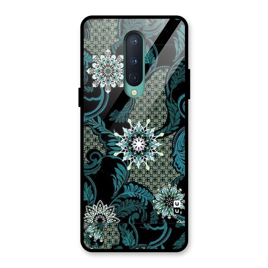 Bottle Green Floral Glass Back Case for OnePlus 8