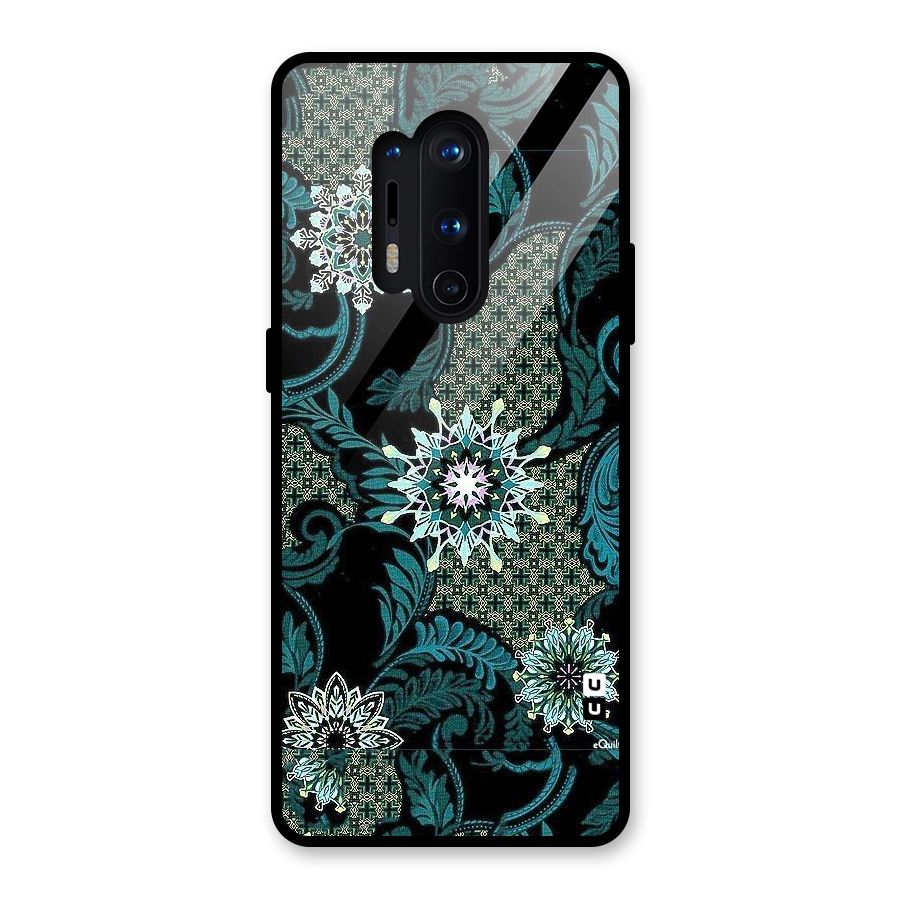 Bottle Green Floral Glass Back Case for OnePlus 8 Pro