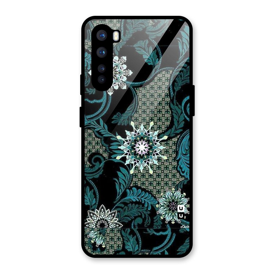 Bottle Green Floral Glass Back Case for OnePlus Nord