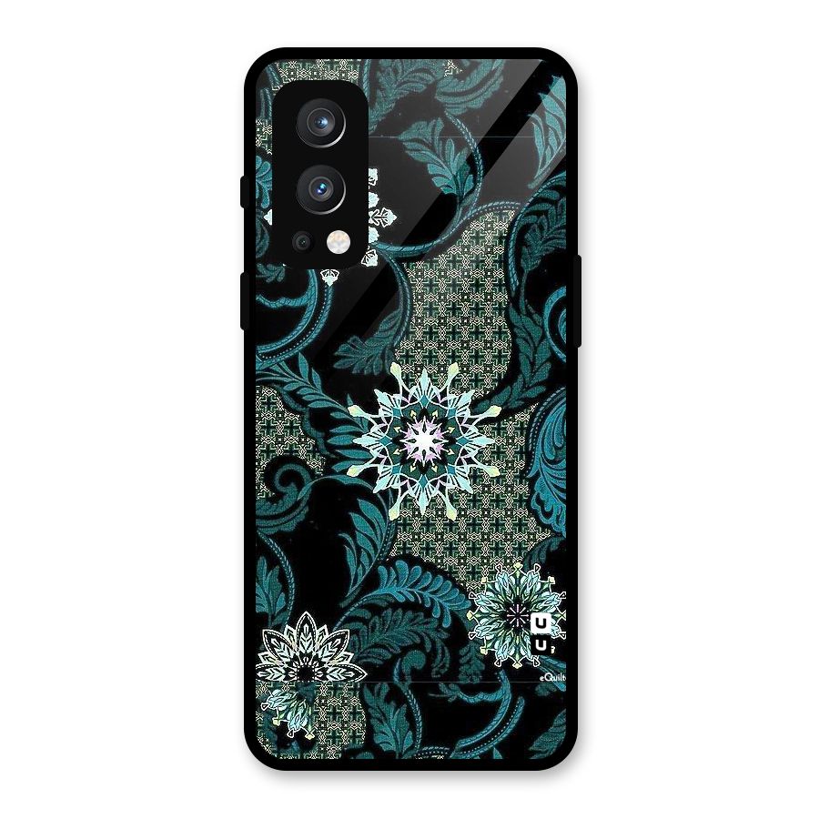 Bottle Green Floral Glass Back Case for OnePlus Nord 2 5G