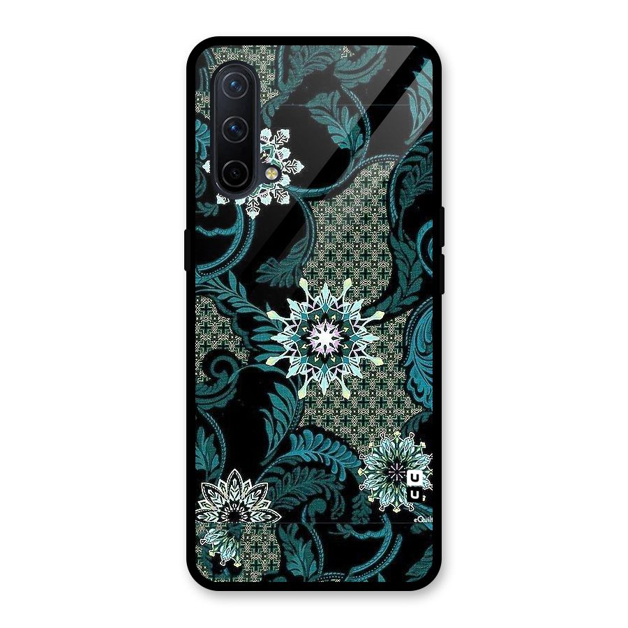 Bottle Green Floral Glass Back Case for OnePlus Nord CE 5G